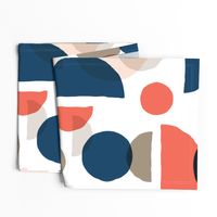 Abstract Minimalist Moons Coral Navy