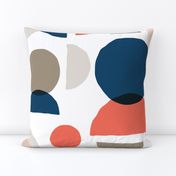 Abstract Minimalist Moons Coral Navy