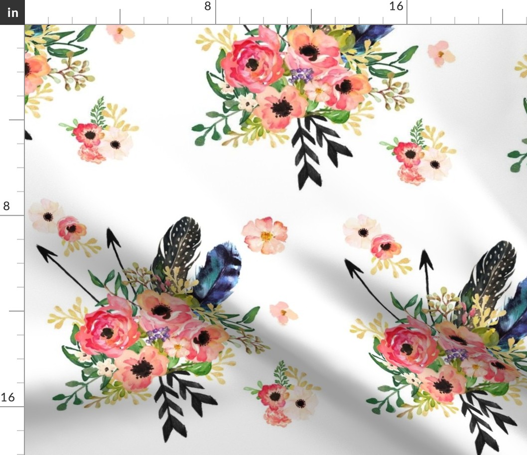 12" Boho Floral Dreams with Arrows