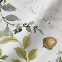 Fall Indigo Autumn Woods Florals // White