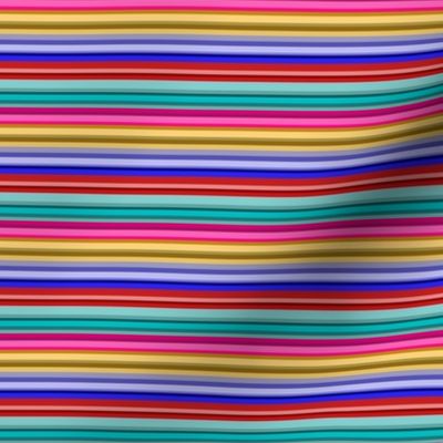 Mini Prints: Multicolor Stripes of Joy - Horizontal