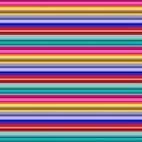 Mini Prints: Multicolor Stripes of Joy - Horizontal