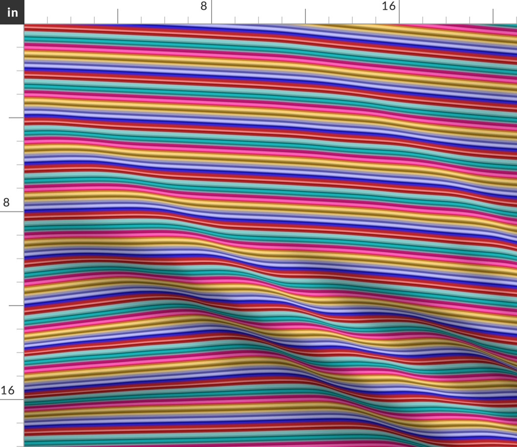 Mini Prints: Multicolor Stripes of Joy - Horizontal