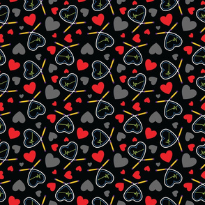 Beating Hearts Fitness Pattern - Red