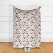 14"  Pierre-Joseph Redouté- Pierre-Joseph Redoute- Redouté fabric,Roses fabric-Redoute roses- - Victorian Moody Flowers Blush Roses Bouquets- Redoute fabric, double layer on blush pink