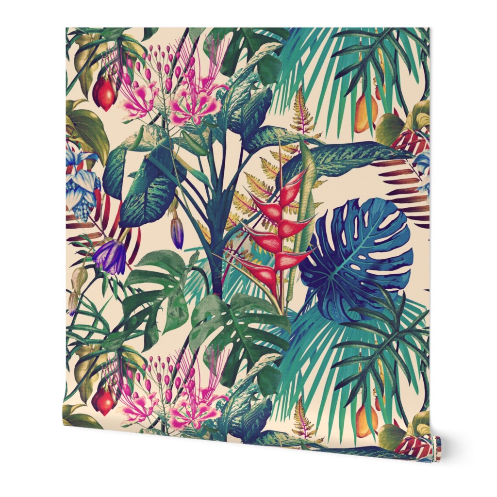 Tropical Flora (vintage cream)