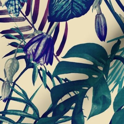 Tropical Flora (vintage blue)