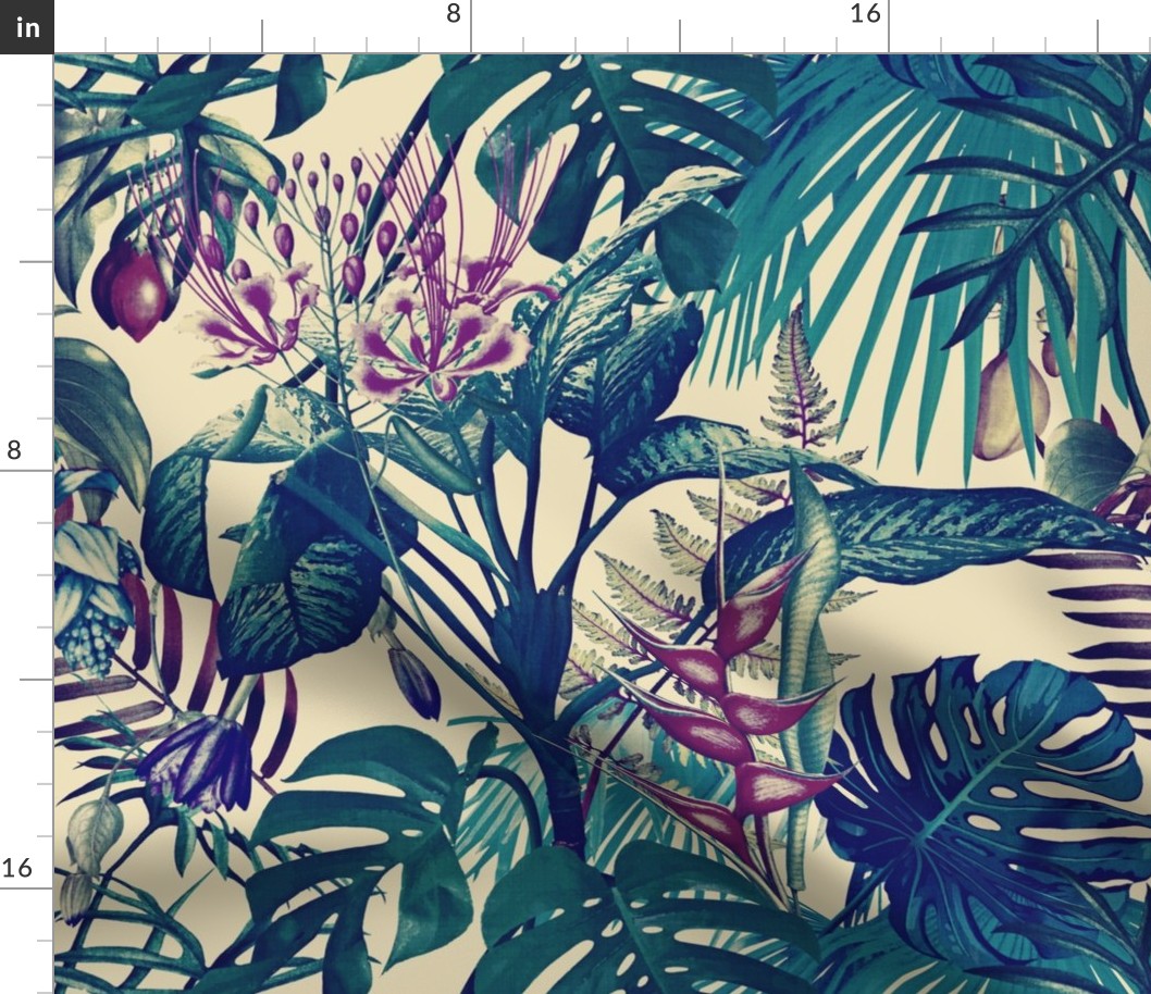 Tropical Flora (vintage blue)