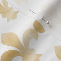 French Fleur de Lis Gold fog on white