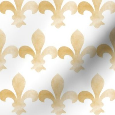 French Fleur de Lis Gold fog on white