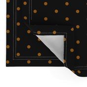 ★ POLKA DOTS ★ Ochre, Black - Small Scale / Collection : Dark Sunshine - Abstract Geometric Prints