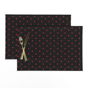 ★ POLKA DOTS ★ Red, Black - Small Scale / Collection : Dark Sunshine - Abstract Geometric Prints