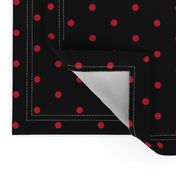 ★ POLKA DOTS ★ Red, Black - Small Scale / Collection : Dark Sunshine - Abstract Geometric Prints