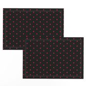 ★ POLKA DOTS ★ Red, Black - Small Scale / Collection : Dark Sunshine - Abstract Geometric Prints