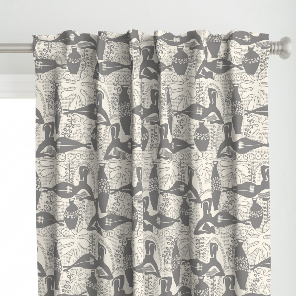 Did Matisse read in the winter? Medium gray and cream toile