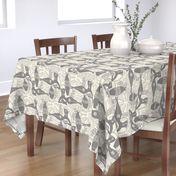 Did Matisse read in the winter? Medium gray and cream toile