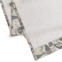 Did Matisse read in the winter? Medium gray and cream toile