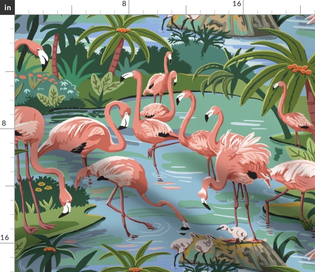 Flamingo Lagoon Paint by Number