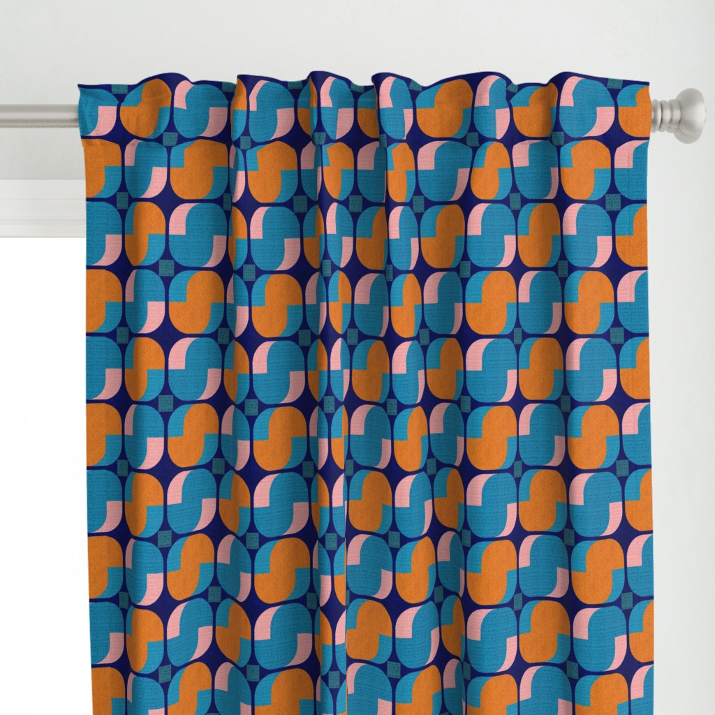 Bold minimalist seventies-orange and teal