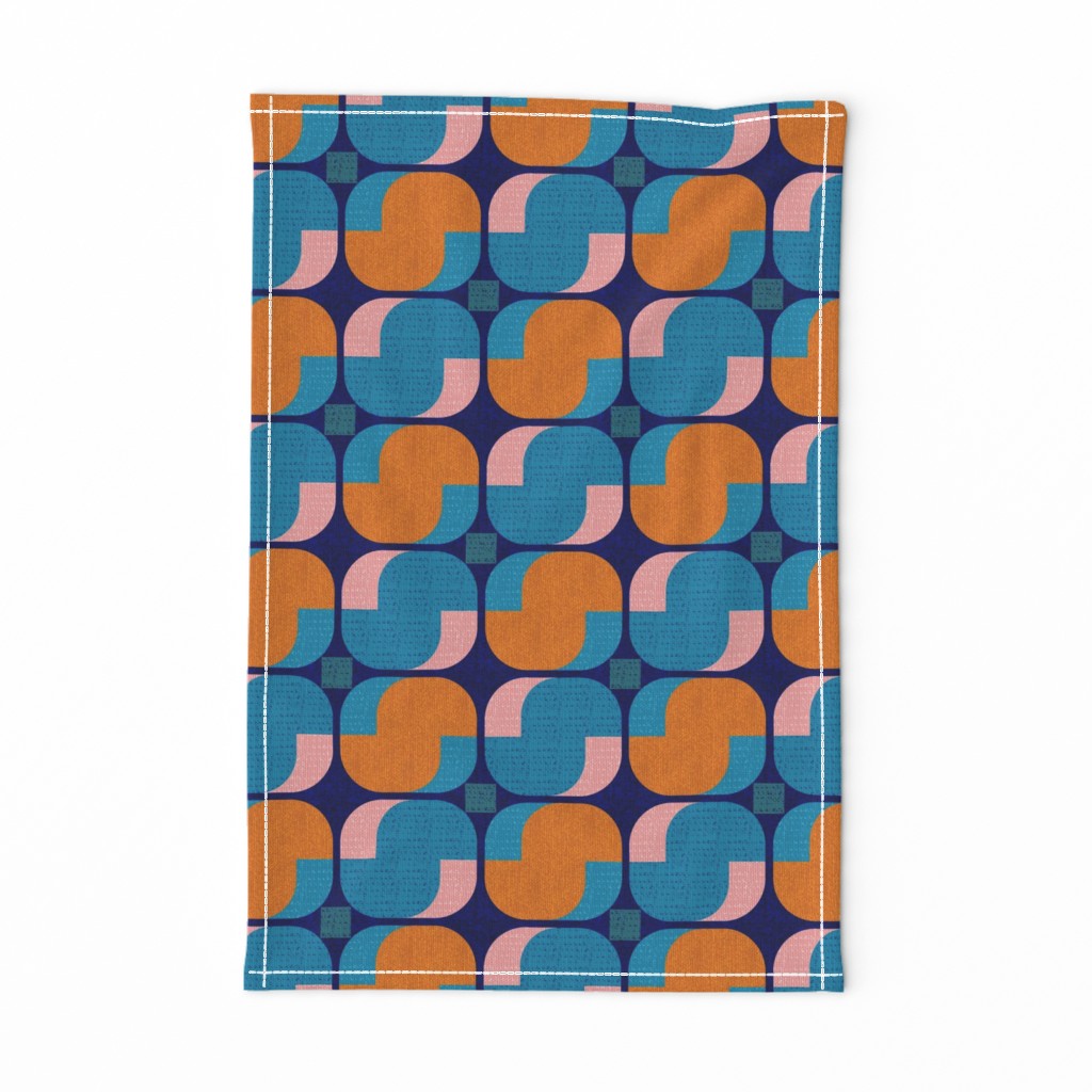 Bold minimalist seventies-orange and teal