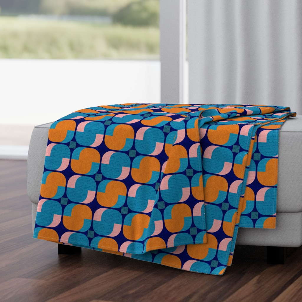 Bold minimalist seventies-orange and teal