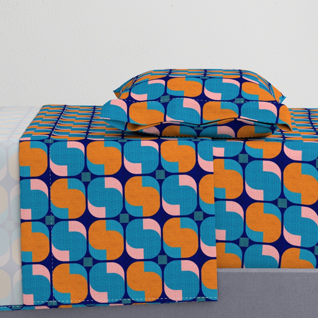 Bold minimalist seventies-orange and teal