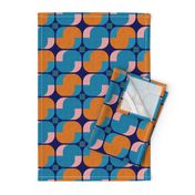 Bold minimalist seventies-orange and teal