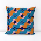 Bold minimalist seventies-orange and teal