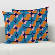 Bold minimalist seventies-orange and teal