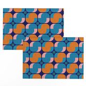 Bold minimalist seventies-orange and teal