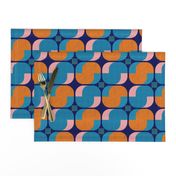 Bold minimalist seventies-orange and teal