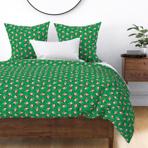 Dalmatians with Santa hats - Christmas dogs - green (black spots) - LAD19