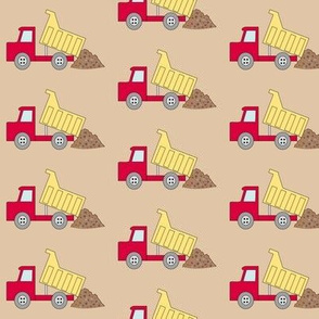 Dump truck tipping red
