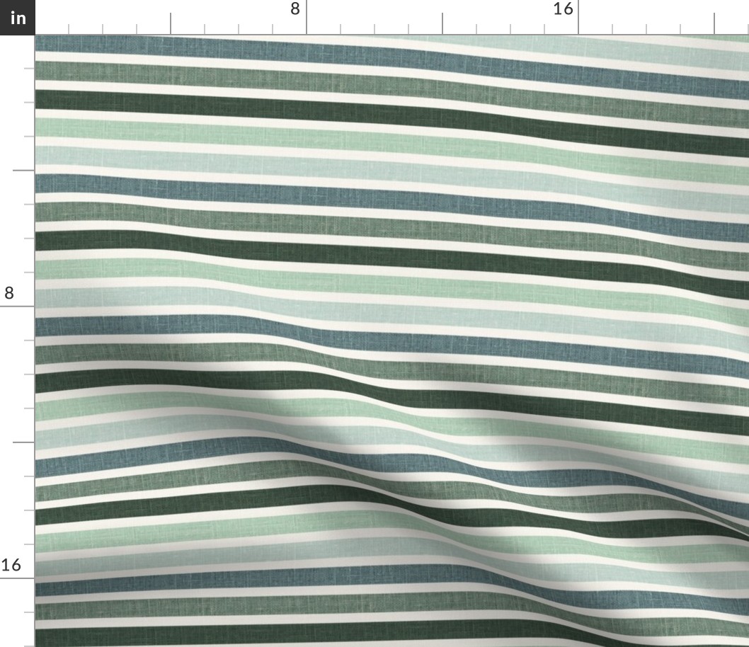 1/2 inch horizontal stripes green retro striped fabric