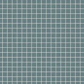 1" grid green linen look faux seamless linen with slubs