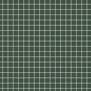1" grid green linen look preppy christmas deep green