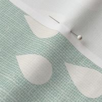 jumbo // rain drops green raindrops natural linen look green