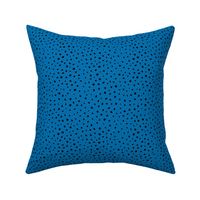 Little spots and speckles panther animal skin abstract minimal dots in blue black SMALL