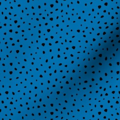 Little spots and speckles panther animal skin abstract minimal dots in blue black SMALL