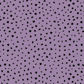 Little spots and speckles panther animal skin abstract minimal dots in lilac black SMALL