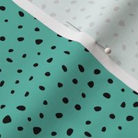 Little spots and speckles panther animal skin abstract minimal dots in sea green black SMALL