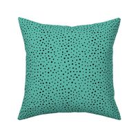 Little spots and speckles panther animal skin abstract minimal dots in sea green black SMALL