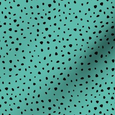 Little spots and speckles panther animal skin abstract minimal dots in sea green black SMALL