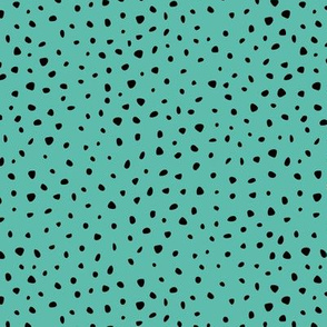Little spots and speckles panther animal skin abstract minimal dots in sea green black SMALL