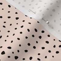 Little spots and speckles panther animal skin abstract minimal dots in peach blush pastel black SMALL