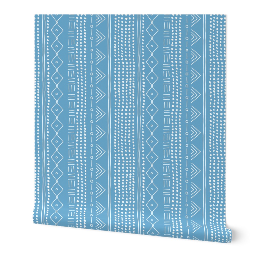 Minimal mudcloth bohemian mayan abstract indian summer love aztec design baby blue vertical rotated