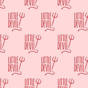 Little Devil - Halloween - Red on pink - LAD19