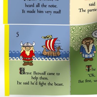 Small Beowulf cut and sew Cloth book diy Viking Scandinavian Folk children's book 27 x 18 inches