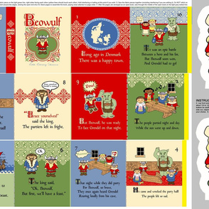 Small Beowulf cut and sew Cloth book diy Viking Scandinavian Folk children's book 27 x 18 inches