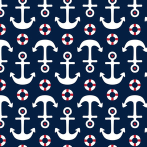 anchors LG on navy blue || independence day USA american fourth of july 4th